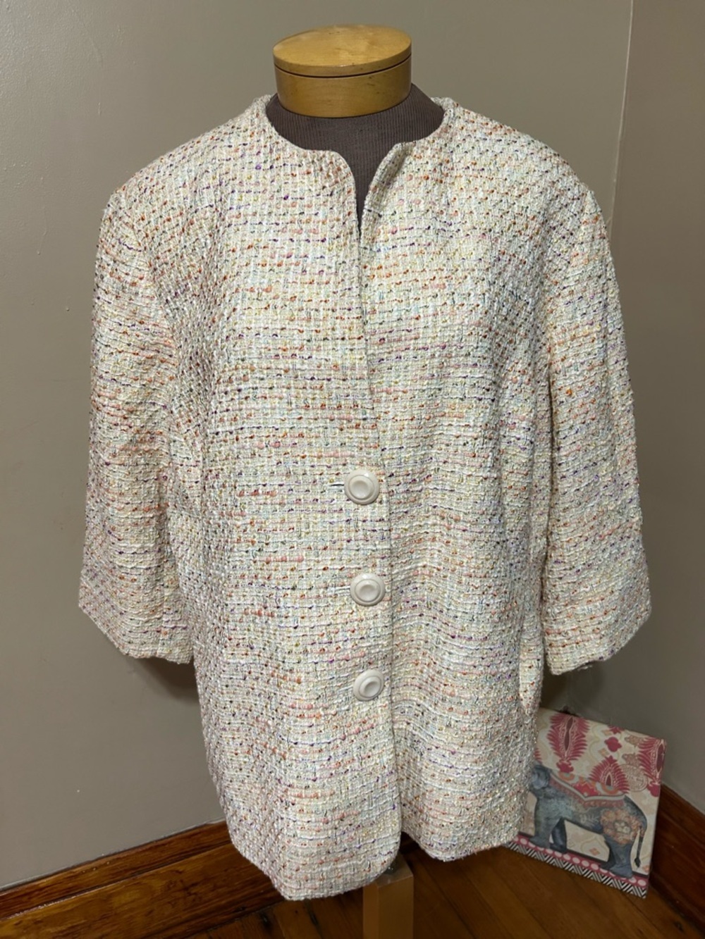 BOB MACKIE STUDIO MULIT COLORED LADIES BLAZER/JACKET  SIZE 22W WOVEN